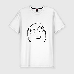 Футболка slim-fit Невдупленыш мем, цвет: белый