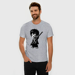 Футболка slim-fit Маленький воин-самурай, цвет: меланж — фото 2