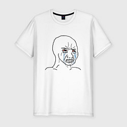 Футболка slim-fit Плачущий мем, цвет: белый