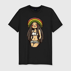 Футболка slim-fit Smile jamaica girl, цвет: черный
