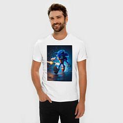 Футболка slim-fit Соник убегает от ракет, цвет: белый — фото 2