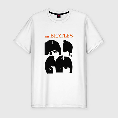 Мужская slim-футболка Битлз черно белый / Белый – фото 1