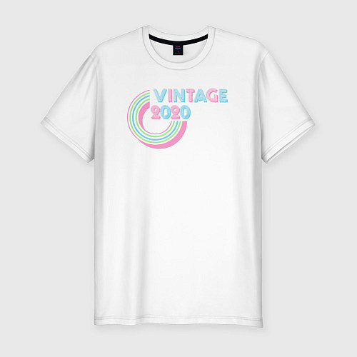 Мужская slim-футболка Винтаж 2020 / Белый – фото 1
