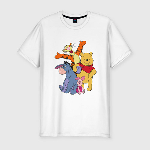 Мужская slim-футболка Винни-Пух и друзья / Белый – фото 1