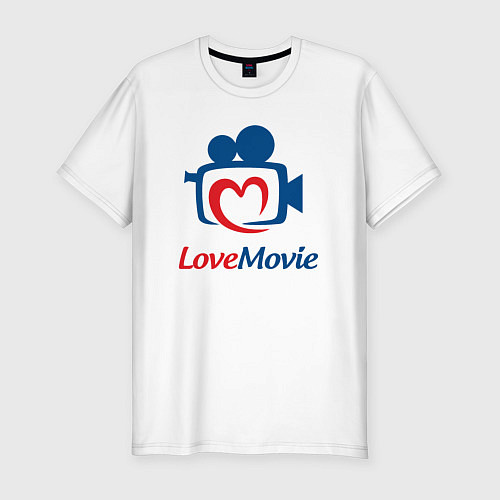 Мужская slim-футболка Люблю кино / Белый – фото 1