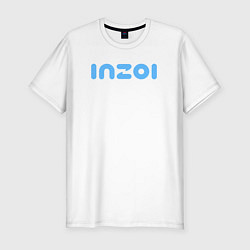 Мужская slim-футболка Inzoi голубой логотип