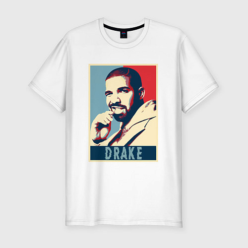 Мужская slim-футболка Drake obey / Белый – фото 1
