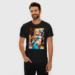 Футболка slim-fit Марин Китагава косплей восточный танец, цвет: черный — фото 2