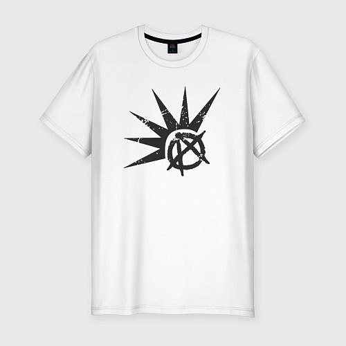 Мужская slim-футболка Anarchy punks / Белый – фото 1