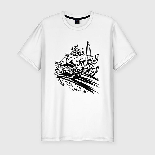 Мужская slim-футболка Вольво viking / Белый – фото 1