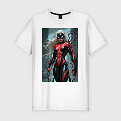 Футболка slim-fit Девушка-веном, цвет: белый