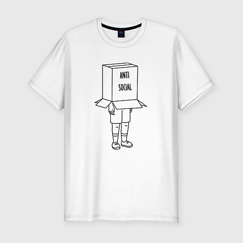 Мужская slim-футболка Anti Social / Белый – фото 1