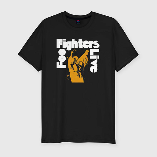 Мужская slim-футболка Foo Fighters live / Черный – фото 1