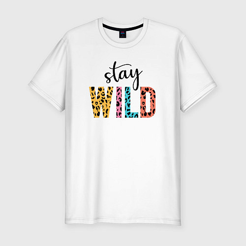 Мужская slim-футболка Будь одичалым / Белый – фото 1