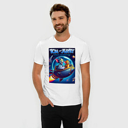 Футболка slim-fit Tom and Jerry - space adventure, цвет: белый — фото 2