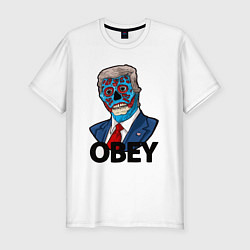 Футболка slim-fit Trump obey, цвет: белый