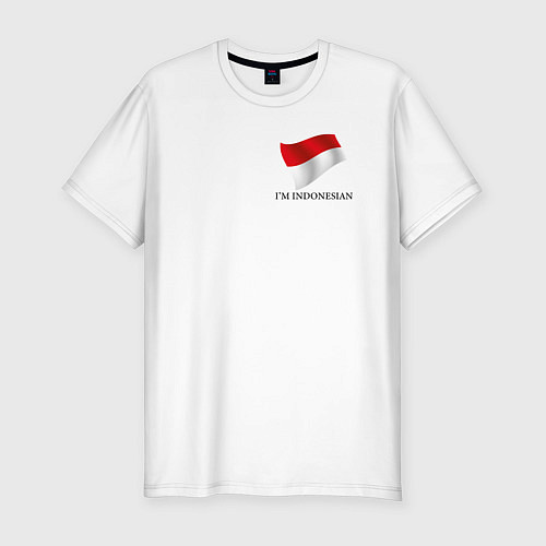 Мужская slim-футболка Я Индонезиец - патриотизм / Белый – фото 1