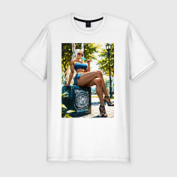Футболка slim-fit Мирко в парке кушает мороженное, цвет: белый