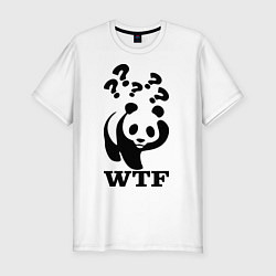 Мужская slim-футболка WTF: White panda