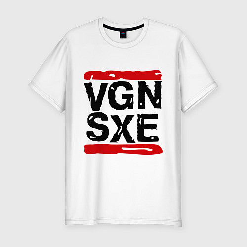 Мужская slim-футболка Vegan sXe / Белый – фото 1