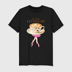 Футболка slim-fit Brainrot animals meme - балерино капучино, цвет: черный