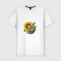 Футболка slim-fit Сон броненосца, цвет: белый