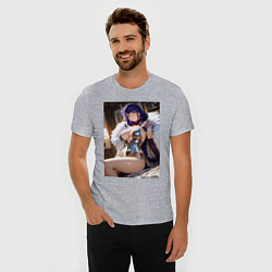 Футболка slim-fit Raiden Shogun в откровенном наряде, цвет: меланж — фото 2