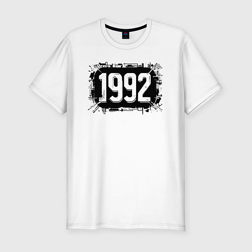 Мужская slim-футболка 1992 граффити / Белый – фото 1