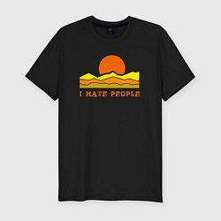 Футболка slim-fit Я ненавижу людей, цвет: черный