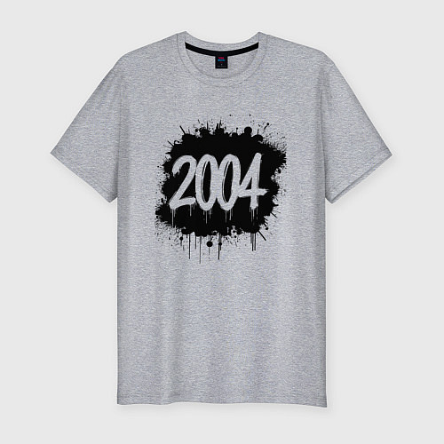Мужская slim-футболка 2004 всплеск краски / Меланж – фото 1