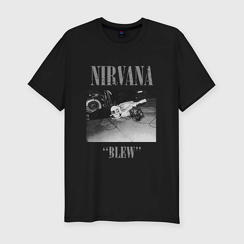 Мужская slim-футболка Nirvana blew / Черный – фото 1