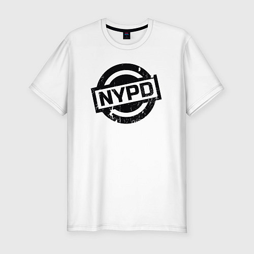 Мужская slim-футболка Полиция в Нью-Йорке / Белый – фото 1