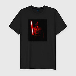 Футболка slim-fit Вейдер с мечом во тьме, цвет: черный