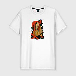 Футболка slim-fit Московские панельки, цвет: белый