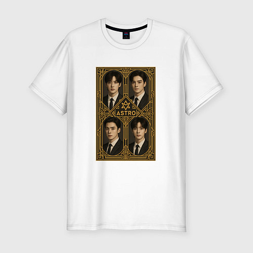 Мужская slim-футболка Astro золотая рамка / Белый – фото 1
