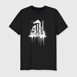 Футболка slim-fit Индустриальный дым с завода, цвет: черный