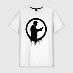 Футболка slim-fit Учитель в круге, цвет: белый
