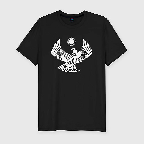 Мужская slim-футболка Дагестанский герб / Черный – фото 1