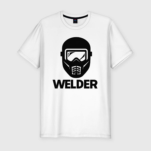 Мужская slim-футболка Маска сварщика / Белый – фото 1