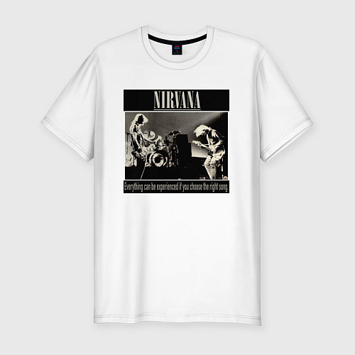 Мужская slim-футболка Можно пережить все, если подобрать правильную музы / Белый – фото 1