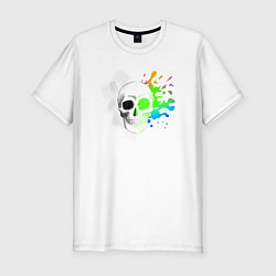 Мужская slim-футболка Не стань серой массой - череп