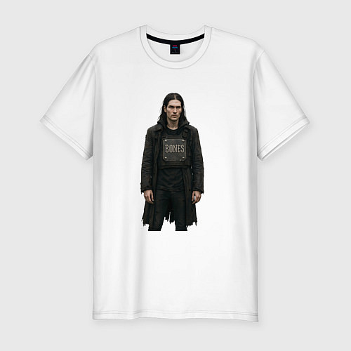 Мужская slim-футболка Bones в бронежелете / Белый – фото 1