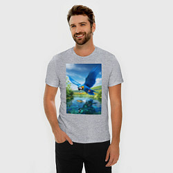 Футболка slim-fit Попугай ловит рыбу, цвет: меланж — фото 2