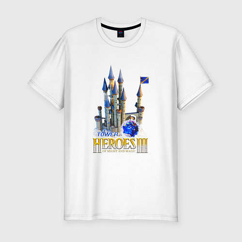 Мужская slim-футболка Heroes of might and magic 3 Tower / Белый – фото 1