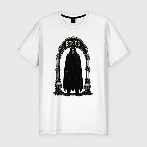 Мужская slim-футболка Bones в арке из костей / Белый – фото 1