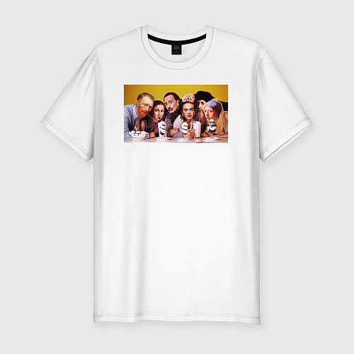 Мужская slim-футболка Художниик друзья / Белый – фото 1