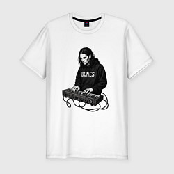 Футболка slim-fit Bones за клавишами, цвет: белый