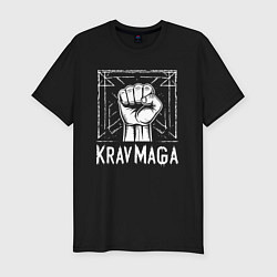 Футболка slim-fit Сила кулака крав-мага, цвет: черный