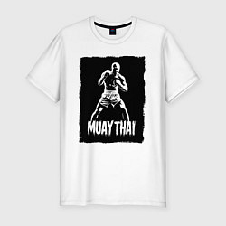 Футболка slim-fit Муай тай сила и мощь, цвет: белый
