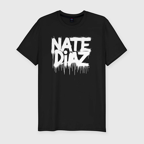 Мужская slim-футболка Граффити логотип Нейт Диас / Черный – фото 1